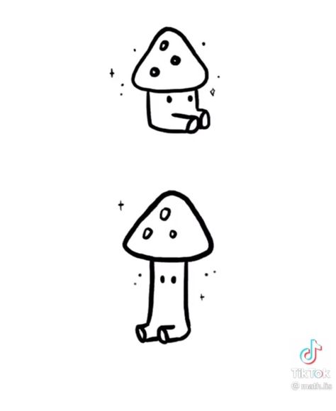 Cute And Easy Sketches Simple, Cute Doodles Easy Aesthetic Mushroom, Small Drawings Mushroom, Small Mushroom Drawing Simple, Lil Matching Tattoos, Easy Doodle Tattoos, Cute Small Easy Doodles Mushroom, Cute Simple Mushroom Drawings, Random Doodles Easy Cute