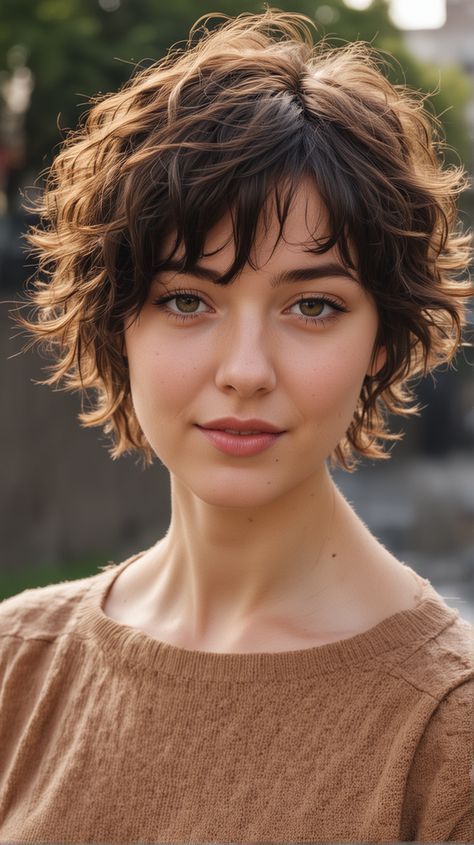 Long Pixie Wavy Haircut, Short Flicky Bob, Short Twisted Hair, Pixie Wavy Hair Round Face, Wavy Hair Ponytail Natural, Short Layers Around Face, Long Pixie Haircut Wavy Hair, Short Wavy Hairstyles For Women Layered, Wide Face Short Hair