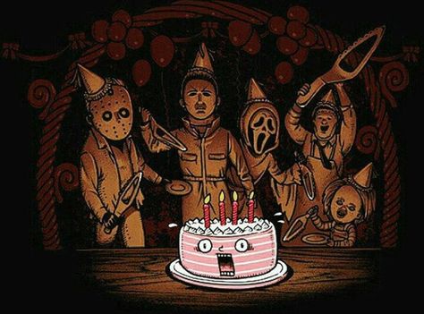 . Happy Birthday Horror Fan, Horror Happy Birthday, Horror Birthday Card, Happy Birthday Halloween, Horror Birthday, Birthday Wishing, Birthday Sayings, Spooky Birthday, Funny Wishes