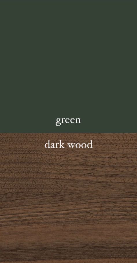 Dark Forest Green Interior Design, Dark Olive Interior, Dark Green With Dark Wood, Black White And Dark Green Living Room, Dark Green Wall Interior, Olive Green And Black Aesthetic, Dark Wood Color Palette Living Room, Dark Olive Room, Dark Green Rustic Living Room