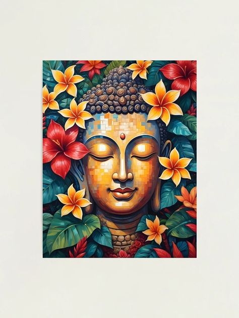 "Colorful Vibrant Abstract Buddha Modern Pixel Art" Photographic Print for Sale by Dev-Ang | Redbubble Abstract Buddha, Acrylics Paintings, Food Drawings, Buddha Art Painting, Inspiration Painting, Buddha Painting, Cute Food Drawings, Building Techniques, Dresses Indian