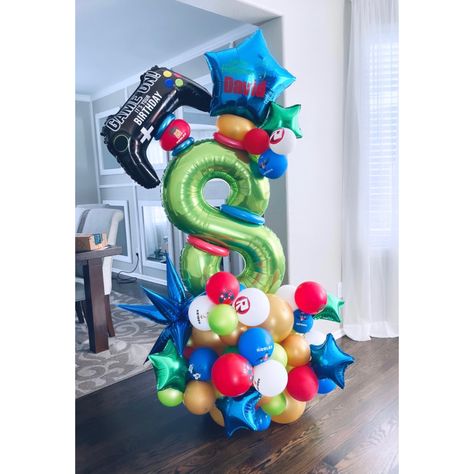 Roblox Birthday Balloons, Roblox Balloon Garland, Roblox Balloon Bouquet, Roblox Balloon Decor, Gamer Balloons, Roblox Balloons, Fortnight Birthday, Roblox Birthday Cake, Roblox Theme