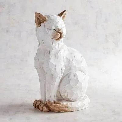 25 Fabulous Cat Figurines For Your Home and Garden | Raise a Cat Woodland Fox, Ancient Statues, Wood Carving Patterns, Cat Statue, Wood Carving Art, Wooden Animals, Cat Decor, Whittling, Animal Sculptures