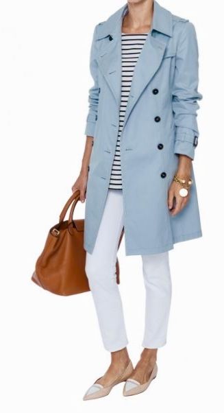 Light Blue Coat Outfit, Light Blue Trench Coat, Trench Coat Outfit Spring, Blue Coat Outfit, Light Blue Coat, Trench Coat Outfit, Blue Trench Coat, Blue Coats, Coat Outfits