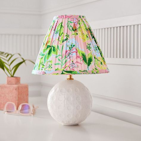 PB Teen | Pottery Barn Teen Lilly Pulitzer Bedding, Juice Stand, Cool Lights, Colorful Lamps, Pb Teen, Ceramic Base, Pottery Barn Teen, Room Inspiration Bedroom, Light Covers