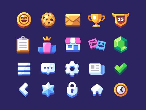 Yeti Rush icons by Ivan Dubovik on Dribbble Fun Drawing Games, Icon Ui, Icon Images, Art Test, Map Games, Cricket Games, Game Icons, Time Icon, Game Gui