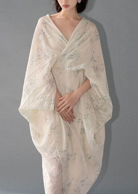 Long Dresses Long Sleeve, Long Linen Dress, Hanfu Dress, Fine Print, New Chinese Style, Comfortable Room, Fine Linen, روتين العناية بالبشرة, Dresses Long Sleeve