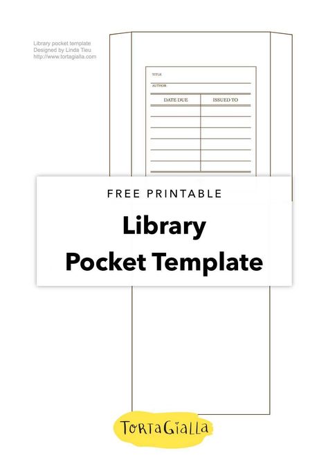 Printable Library Card Template - Free Download | tortagialla Library Card Template, Pocket Template, Template Free Printable, Library Pockets, Word Nerd, Printable Thank You Cards, Personalized Greeting Cards, Card Templates Free, Planner Decorating