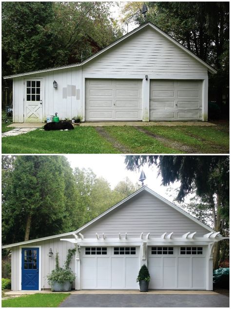 Industrial Garage Door, Paved Driveway, Modern Garage Doors, Garage Floor Paint, Architecture Renovation, Garage Door Types, Garage Door Styles, Garage Renovation, Garage Door Makeover