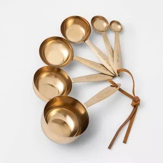 Gold Measuring Cups, Kitchen Basics, Baking Stuff, Measuring Cups & Spoons, Hype House, Space Storage, Gold Kitchen, Bakeware Set, Chrissy Teigen