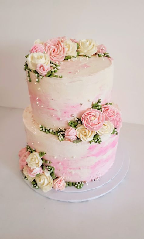 Two Tier Flower Cake, 2 Tier Flower Cake, Tiered Flower Cake, Cake With Roses On Top, 2 Tier Floral Cake, Debut Cake, Tart Cake, Tiered Cakes Birthday, Chocolate Drip Cake