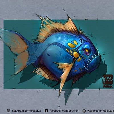 ArtStation - psdelux ... Art Fish, Graffiti Characters, Angler Fish, Fish Drawings, Graffiti Drawing, Arte Animal, 판타지 아트, Fish Art, Street Art Graffiti