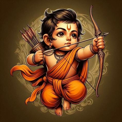 Ram Cartoon Drawing, Ram Seetha Images, Ram Cartoon Images, Baby Rama Lord, Seetha Rama Images, Lord Rama Drawings, Cute Ram Ji, Lord Rama Art, Sri Ram Drawing