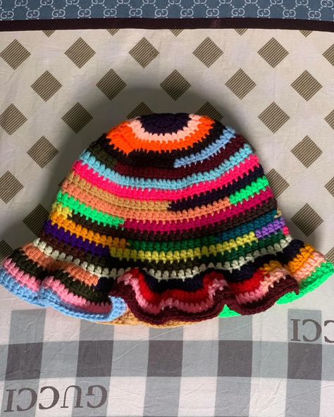 Crochet bucket hat Dm to order Price: 10k #crochet #crochetlove #crochetaddict #handmade #crochetersofinstagram #reels #supportsmallbusiness Crochet Pieces, Crochet Bucket, Crochet Bucket Hat, Scrap Fabric, Fabric Sewing, June 21, Support Small Business, Crochet Designs, Fabric Scraps