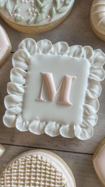 Mother Goose Cookies, Love Shack Fancy Cookies, Christening Cookies, Monogram Cookies, Best Apple Pie, Sugar Cookie Royal Icing, Baby Shower Deco, Elegant Baby Shower, Shower Cookies