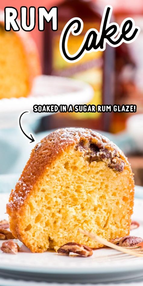 Rum Soaked Cake, Moist Cupcake Recipes, Easy Salad Dressing Recipes, Rum Cake Recipe, Single Layer Cakes, Oatmeal Cookies Chewy, Moist Cake, Sugar Glaze, Instant Pudding Mix