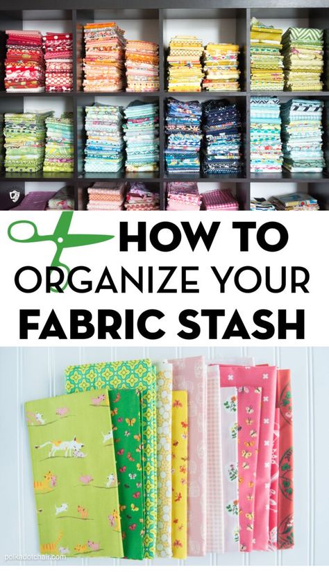 How to fold fabric neatly and how to organize fabric by color. Folding fabric into stacks. #organize #sewing Fabric Stash Organization, Folding Fabric, Sewing Room Inspiration, Sewing Room Storage, Sewing Room Design, Craft Room Design, Sewing Room Organization, Quilting Room, Sewing Space