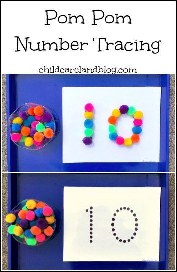 childcareland blog: Pom Pom Number Tracing Numeracy Activities, Hand Strengthening, Number Formation, Pom Crafts, Prek Math, Motor Development, Number Tracing, Pediatric Therapy, Numbers Preschool