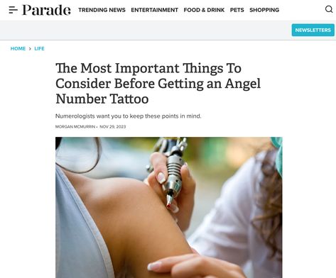 Are you thinking of getting an Angel Number tattoo? Here is what to consider! https://parade.com/living/what-to-consider-before-getting-an-angel-number-tattoo Angel Numbers Tattoo Placement, Angel Number Tattoo Placement, Number Tattoo Placement, Angel Number Tattoo, Number Tattoo, Number Tattoos, Symbol Tattoos, Angel Tattoo, Angel Number