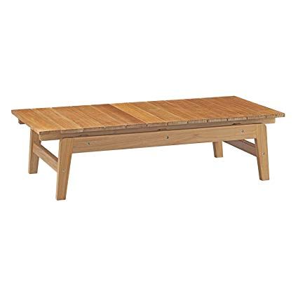 Modway Bayport Teak Wood Outdoor Patio Coffee Table in Natural #outdoor #furniture #patio #patiofurniture Solid Coffee Table, Coffee Table Dimensions, Outdoor Patio Set, Teak Coffee Table, Coffee Tables For Sale, Modway Furniture, Outdoor Coffee Tables, Teak Outdoor, Wooden Coffee Table