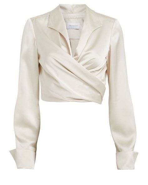 Mode Dope, Satin Wrap Blouse, Rock Chic, Looks Chic, Wrap Blouse, Significant Other, White Top, Look Fashion, Classy Outfits