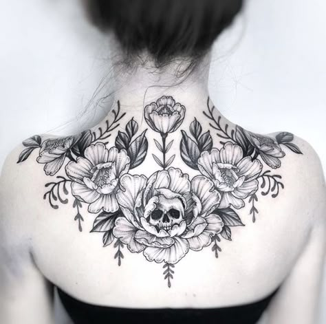 Floral Back Tattoos, Symmetrical Tattoo, Symmetrical Balance, Arm Sleeve Tattoos For Women, Side Neck Tattoo, Wicked Tattoos, Chest Tattoos For Women, Chest Piece Tattoos, Floral Tattoo Sleeve