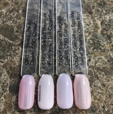 BOUQUET...... CND™ Yes, I Do Collection – Shellac™ & Vinylux™ – Fee Wallace Online Dnd Gel Polish Colors Bridal, Cnd Shellac Colors, Shellac Nails Fall, Neutral Nail Color, Shellac Nail Art, Shellac Colors, Bridal Nail, Cnd Nails, Wedding Manicure