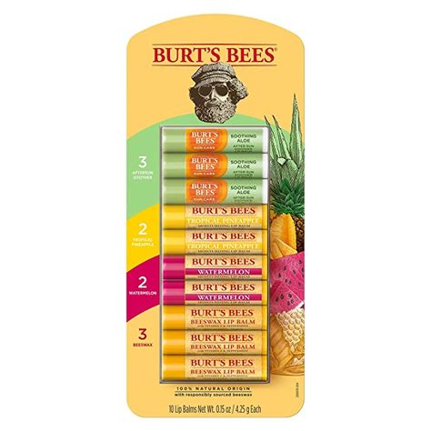 Amazon.com : Burt's Bees Moisturizing Lip Balm, 100% Natural, Seasonal Assortment 10 Pack : Beauty & Personal Care Burts Bees Chapstick, Watermelon Lip Balm, Lip Care Products, Burts Bees Lip Balm, Pigs Eating, Burts Bees Lip, Beeswax Lip Balm, Cracked Lips, Peeling Skin