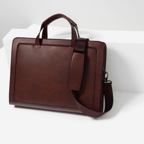 Office Bags For Men, Men's Office, Formal Bag, Leather Briefcase Men, Modern Men, Office Bag, Leather Laptop Bag, Leather Handbags Women, Zara Man