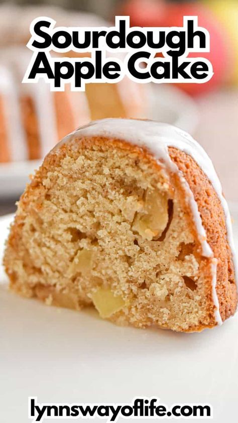 Looking for a cozy fall dessert? This sourdough apple cake is a must-try! It's moist, flavorful, and perfect for using up extra sourdough starter. Whether you're serving it for dessert or enjoying a slice with a warm cup of tea, this easy recipe will become your go-to fall treat. Desserts With Sourdough Starter, Sourdough Applesauce Cake, Sourdough Apple Cake Recipe, Sourdough Discard Apple Cake, Sourdough Apple Cake, Sourdough Apple Recipes, Apple Cinnamon Waffles, Sourdough Apple, Sourdough Starter Discard Recipe