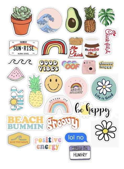 Preppy Stickers, Homemade Stickers, Cute Laptop Stickers, Cute Laptop, Tumblr Stickers, Iphone Case Stickers, Stickers Cool, Stickers Aesthetic, Hydroflask Stickers