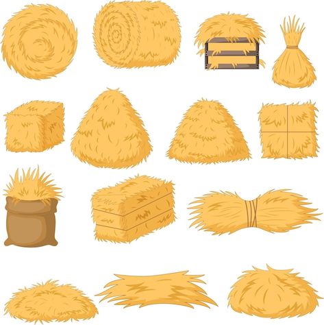 Set of haystacks on white background | Premium Vector #Freepik #vector #hay-bale #hay #haystack #agriculture Hay Bale Drawing, Hay Drawing, Baling Hay, Cartoon Hen, Bail Of Hay, Bale Of Hay, Bales Of Hay, Free Cartoon Characters, Infographic Ideas