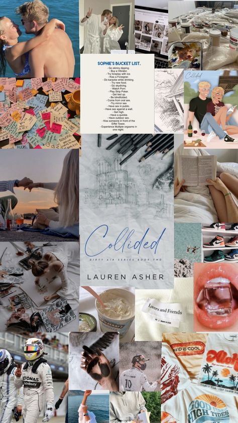 collided by lauren asher #dirtyairseries #laurenasher #romance #romanceaesthetic #romancebooks #book #bookaesthetic Collided Lauren Asher, Romcom Books, Lauren Asher, Mick Schumacher, Dirty Air, The Secret Book, Book Dragon, Fan Book, Board Books