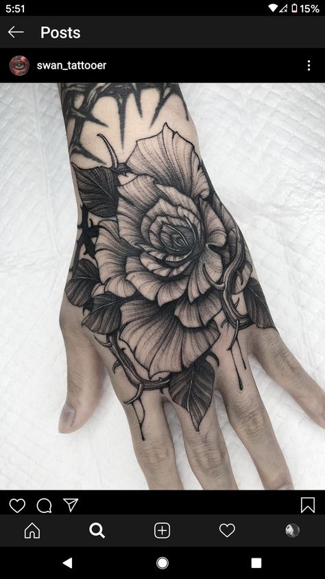 Wrist Tattoo Men, Tattoo Hand Men, Rose Wrist Tattoo, Flower Wrist Tattoos, Black Ink Tattoos, Rose Tattoos, Armband Tattoo, Tattoo Ideas Design, Rose Tattoo