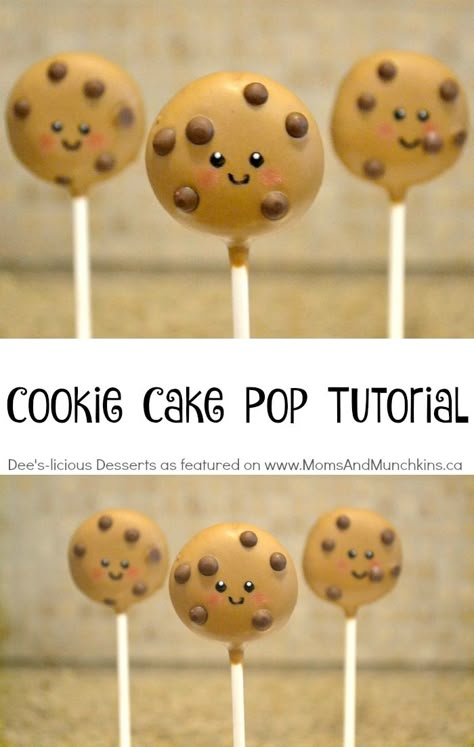 Cookie Cake Pop Tutorial Cookie Cake Pops, Cake Pop Receita, Fun Cake Pops, Cake Popsicles, Cake Pop Tutorial, Cake Pop Designs, Cake Pop Decorating, Cake Pops How To Make, Cake Pop Recipe