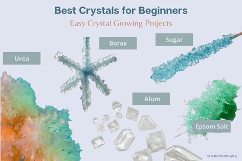 Crystal Recipes, Crystal For Learning, Making Crystals With Kids, Alum Crystals How To Grow, Growing Crystals For Kids, Growing Crystals Science Project, Epsom Salt Crystals, Salt Crystal Snowflakes, Alum Crystals