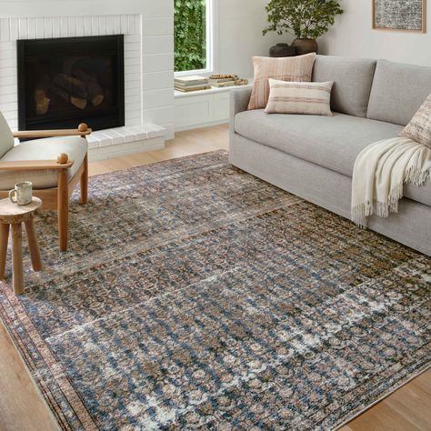 Amber Lewis x Loloi Billie Ocean / Brick Area Rug & Reviews | Wayfair Loloi Amber Lewis, Amber Lewis X Loloi, Amber Lewis, Living Rugs, Antique Inspiration, Christmas Storage, Vintage Inspired Design, Home Ownership, Saturated Color