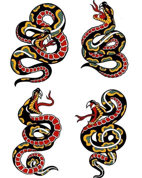 Snakes Traditional Tattoo, Tradition Snake Tattoo, Small Traditional Snake Tattoo, Trad Snake Tattoo Design, American Traditional Snakes, Traditional Tattoo Art Snake, American Traditional Snake Tattoo Design, Old School Snake Tattoo Design, Snake American Traditional Tattoo