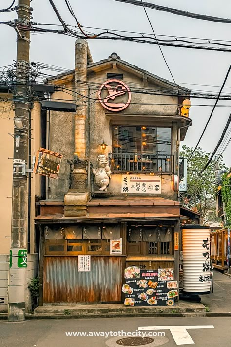 A picture of an old ramen bar with a large pig figure dressed as a chef mounted to the wall, in Tokyo Japan Japan Building Aesthetic, Restaurant Tycoon 2, Japanese Store Fronts, King Nothing, Facts About Japan, Japan Facts, Japan Traditional House, Building Reference, Japanese Town