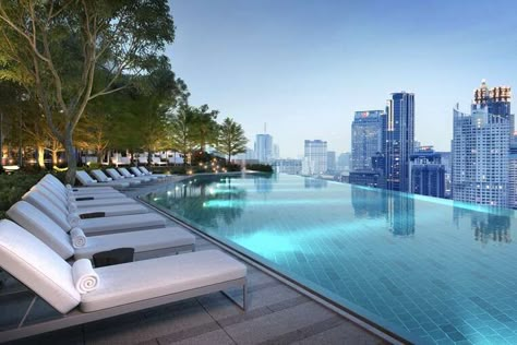 Best Hotel Pools Around the World - Thrillist Park Hyatt Bangkok, Roof Pool, Bangkok Hotels, Bangkok Skyline, Bangkok Airport, Bangkok Street Food, Bangkok Shopping, Sky Pool, Hotel Swimming Pool