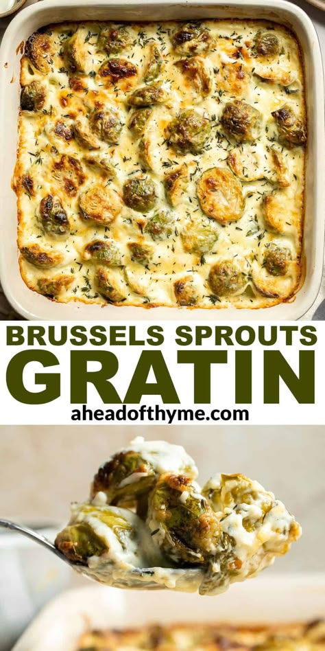 Brussels Sprouts Gratin Brussels Gratin, Cheesy Brussel Sprouts, Stir Fry Recipes Easy, Easy Crock Pot Pasta, Creamy Brussel Sprouts, Cheesy Brussels Sprouts, Crock Pot Pasta, Brussel Sprouts Recipes Easy, Vegan Casserole Recipes