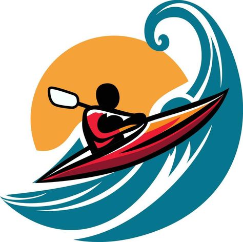 Kayak Watersports paddling on sea waves vector logo template clip art vector illustration Art Vector Illustration, Outrigger Canoe, Waves Vector, Sea Waves, Water Sports, Logo Templates, Vector Logo, Vector Design, Kayaking