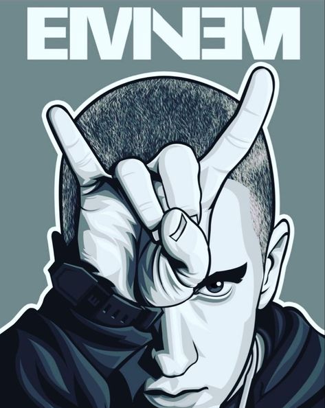 Poster Eminem, Eminem, Metal Posters, Peace Gesture, Vector Art, Fictional Characters, Art