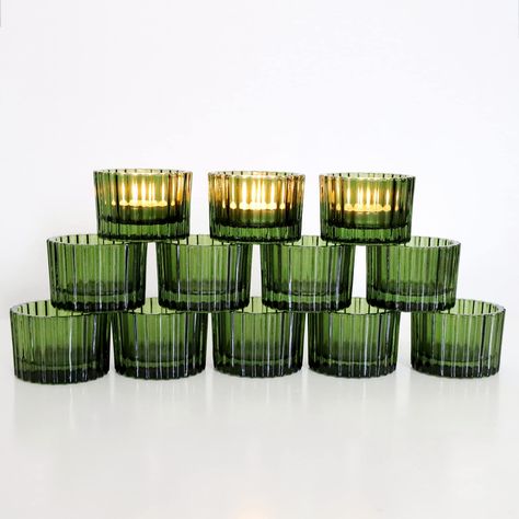 PRICES MAY VARY. [Christmas Green Candle Holders]: beautiful shade of green color of the tealight holder reflects the natural light around the room well, ideal for Christmas in particular, allows other Christmas ornaments and decors to shine [Elegant Touch & Pop of Color]: you will surprisingly find the tea candle holder is ideal since the light shining out through the green ribbed glass makes a very pleasant glow and soft tealights on table, set a mysterious vibe [Vintage Ribbed Candle Holder]: Small Votive Candle Holders, Vintage Glass Candle Holders, Green Candle Holders, Glass Tealight Candle Holders, Small Candle Holders, Glass Votive Holders, Glass Tea Light Holders, Tealight Candle Holder, Green Candle