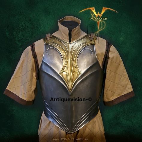 Medieval steel breastplate armor set for LARP made of steel and brass finish Breastplate Armor, Armour Reference, Elven Style, Metal Armor, Bow Drawing, Larp Armor, Interesting Outfits, Leather Armor, Knight Armor