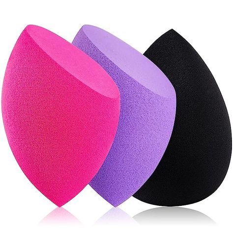 Foonbe® Makeup Sponges, Latex Free and High-definition Foundation Blending Beauty Sponge, Dry & Wet Use for Powder Cream and Liquid, Wonder Blender Beauty Make up Sponges for Face(3 Pcs, Multi-colored) Sponges Makeup, Beauty Gift Set, Powder Concealer, Makeup Blender Sponge, Face Sponge, Blender Sponge, Makeup Blending, Cream Highlighter, Makeup Sponges