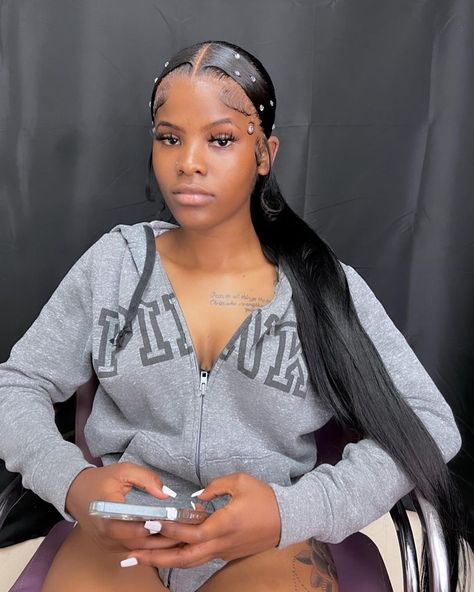 Frontal Ponytail, Curly Braided Hairstyles, Hair Acessories, Sleek Ponytail Hairstyles, Frontal Wig Hairstyles, Black Ponytail Hairstyles, Birthday Hairstyles, Ponytail Bun, Frontal Hairstyles