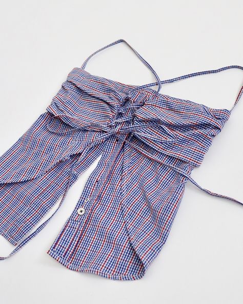 Reworked Tobi Top; details 💙 Gathered bust overlay, adjustable ties, button down front. #slowfashion Button Up Upcycle, Reworked Button Down, Slow Fashion, Button Downs, Button Up, Quick Saves, Instagram