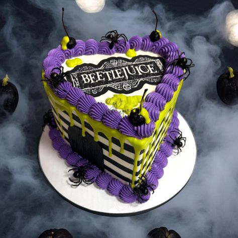 Beetlejuice heart shaped cake #beetlejuice #heart #heartcake #halloween #drip #sayitwithsugar #sayitwithsugarcakeshop #birthdaycake #cake #dallascakes #dfwcakes #dallas #texas #discoverwylie #downtownwylie #wylie #bakery #wyliebakery #cakesofinstagram #edible #shoplocal #historicdowntownwylie #shopwylie Beetlejuice Cake Topper, Beetlejuice Cake, Heart Shaped Cake, Beetle Juice, Shaped Cake, Heart Shaped Cakes, Heart Cake, 17th Birthday, Sheet Cake