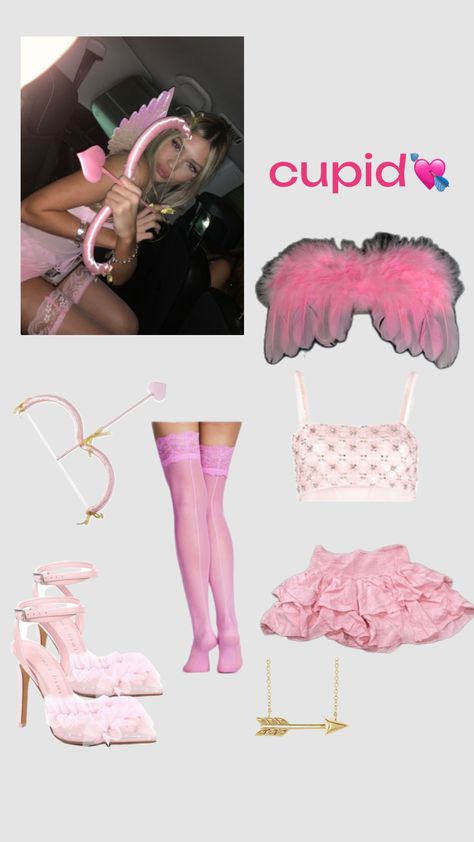 Cupid Pink Costume, Pink Fairy Costume Women, Cupid Halloween Costume Pink, Pink Corset Halloween Costume, Pink Cupid Costume, Pink Halloween Costume Ideas, Halloween Costumes Pink, Pink Costume Ideas, Pink Halloween Costume